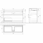 Lavabo Doppio con Mobile da Terra Design da Bagno Moderno in Laminato - Pompei Viadurini