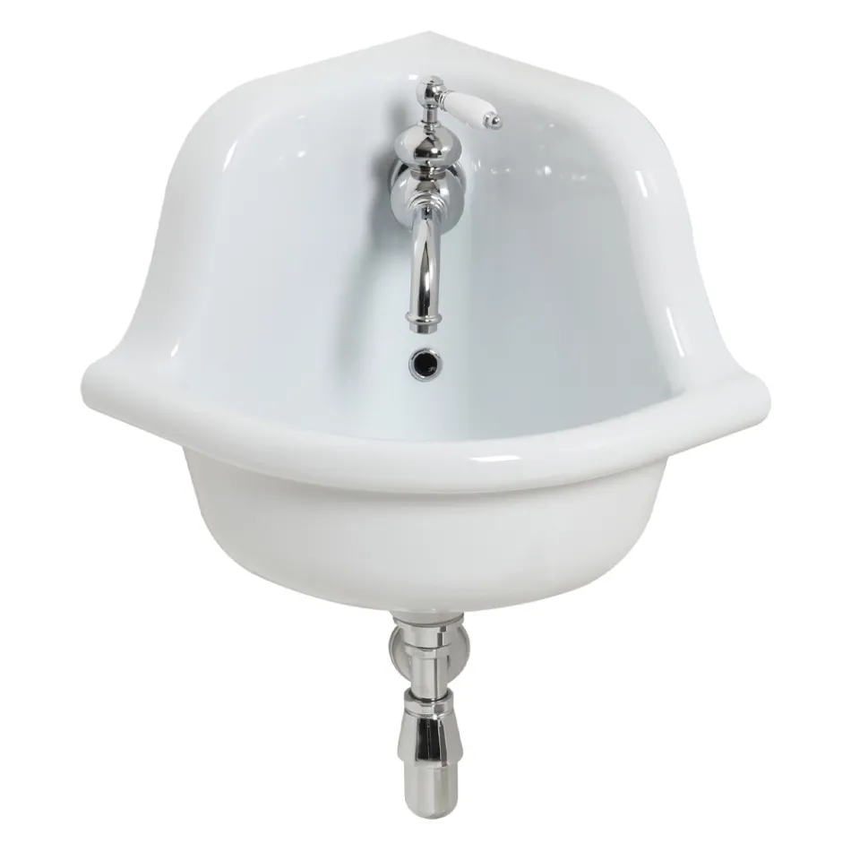 Lavabo Freestanding Angolare in Ceramica Colorata Moderno 42 cm - Angelino Viadurini