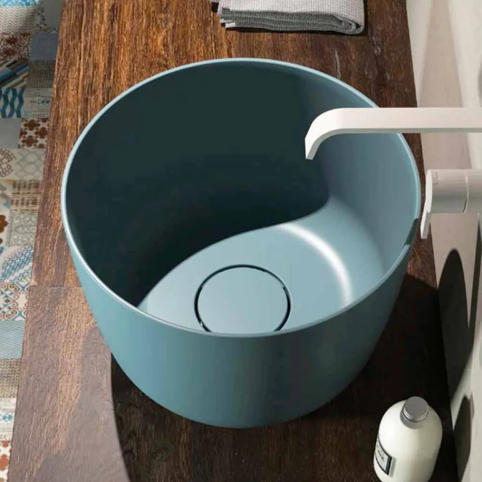 Lavabo freestanding circolare da appoggio prodotto in Italia, Lallio Viadurini