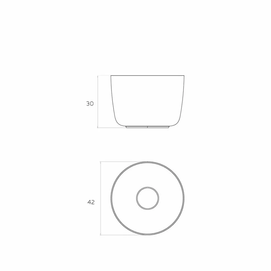Lavabo freestanding circolare da appoggio prodotto in Italia, Lallio Viadurini