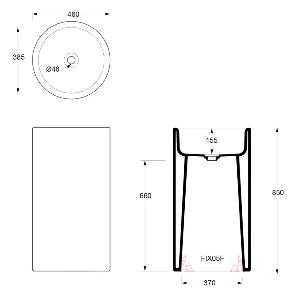 Lavabo Freestanding da Appoggio in Ceramica Made in Italy - Ragazza Viadurini