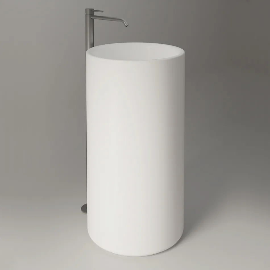 Lavabo Freestanding da Appoggio in Ceramica Made in Italy - Ragazza Viadurini