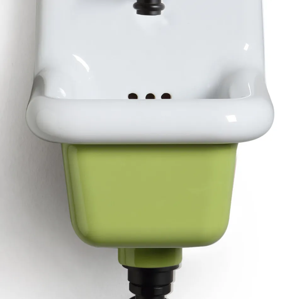 Lavabo Freestanding da Bagno in Ceramica Bianca e Colorata 26 cm - Jordan Viadurini