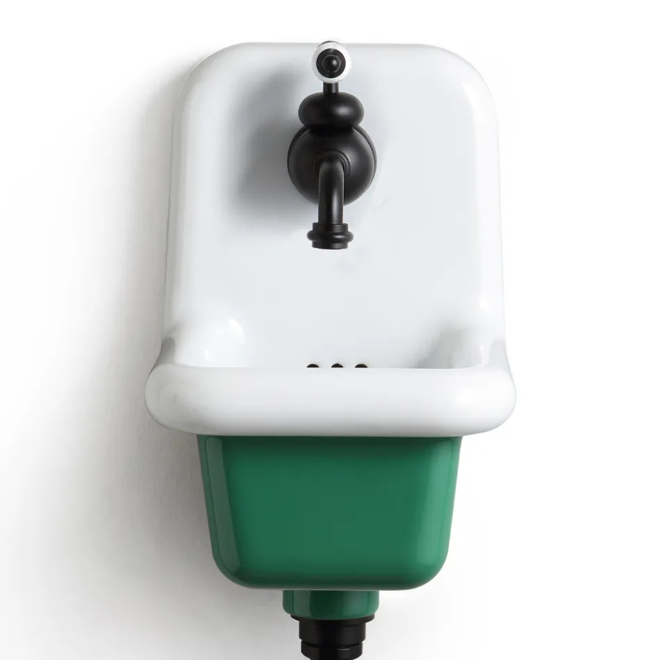 Lavabo Freestanding da Bagno in Ceramica Bianca e Colorata 26 cm - Jordan Viadurini