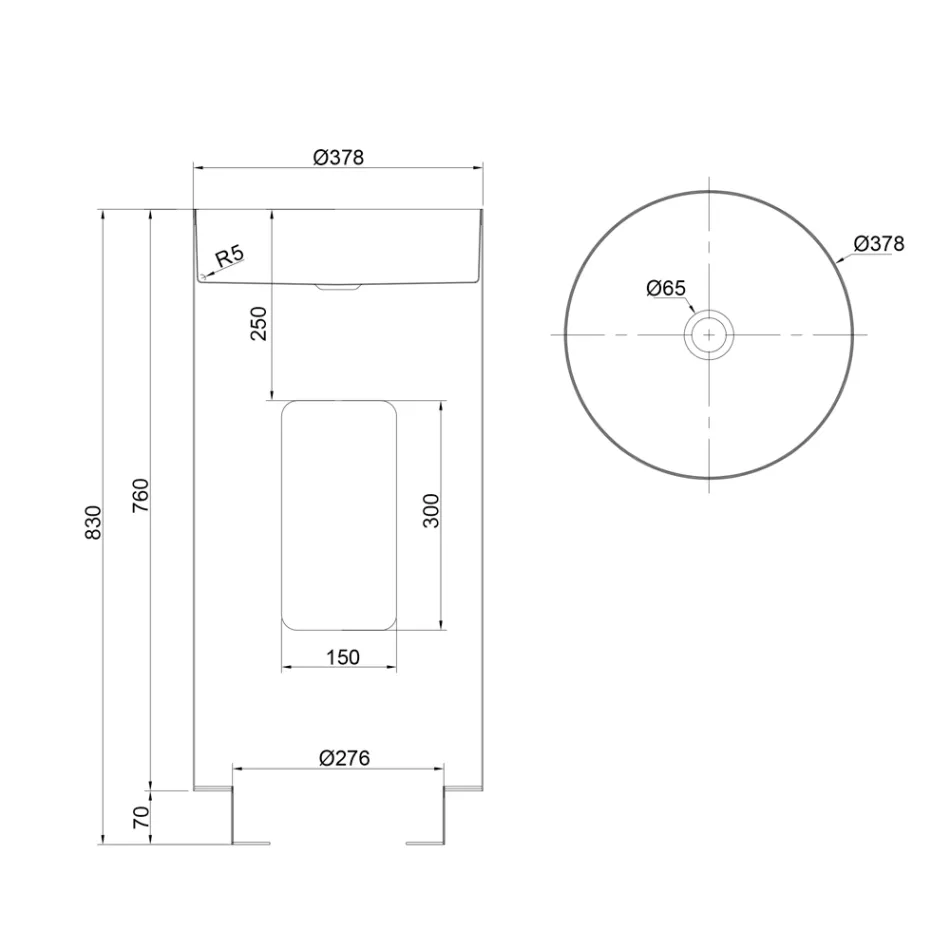 Lavabo Freestanding di Design in Acciaio Inox in Diverse Finiture - Gelsomino  Viadurini