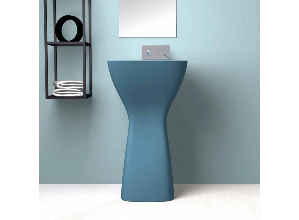 Lavabo freestanding in ceramica moderno realizzato in Italia, Firmino Viadurini