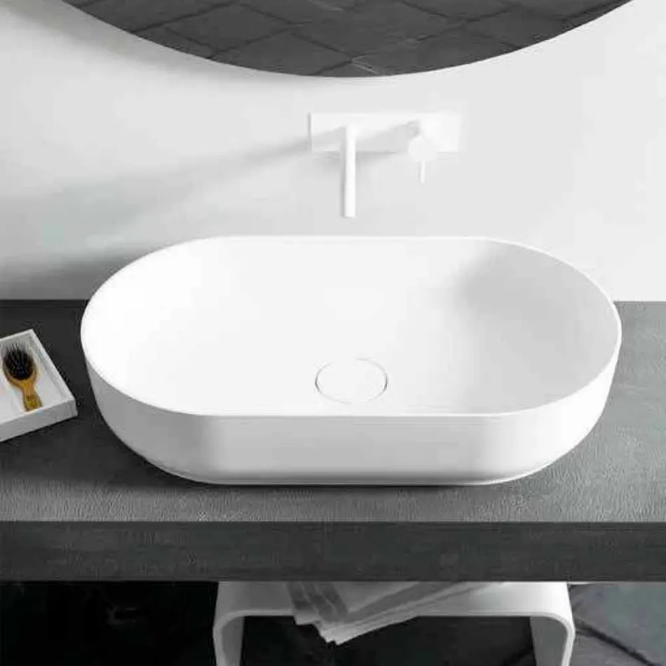 Lavabo freestanding ovale di design bagno fatto in italia Dalmine Big Viadurini