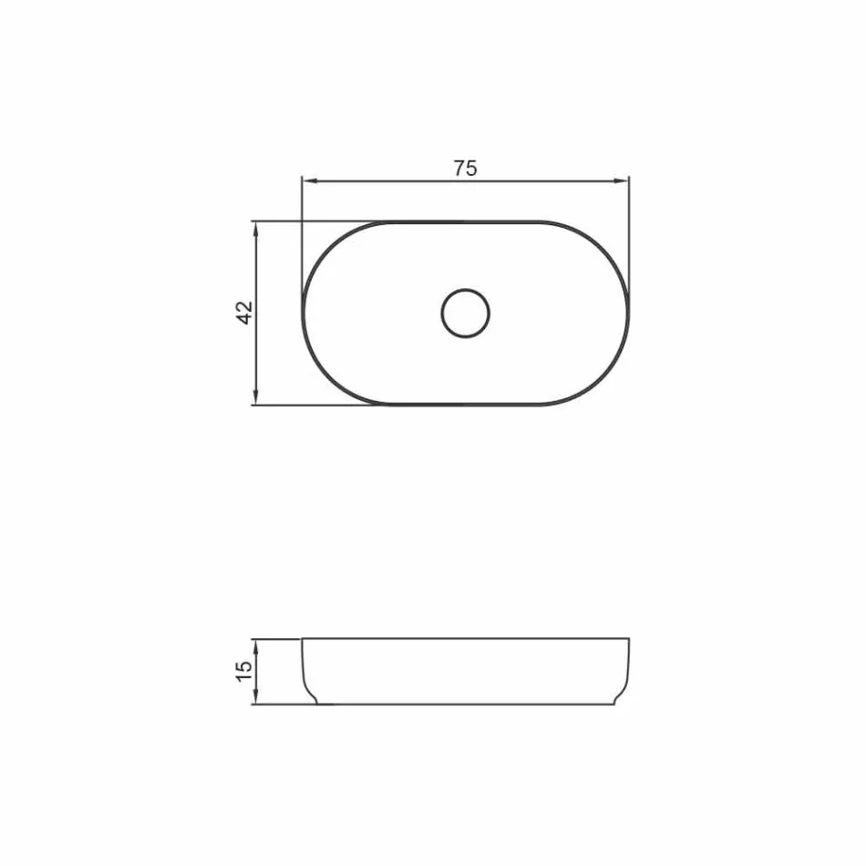 Lavabo freestanding ovale di design bagno fatto in italia Dalmine Big Viadurini