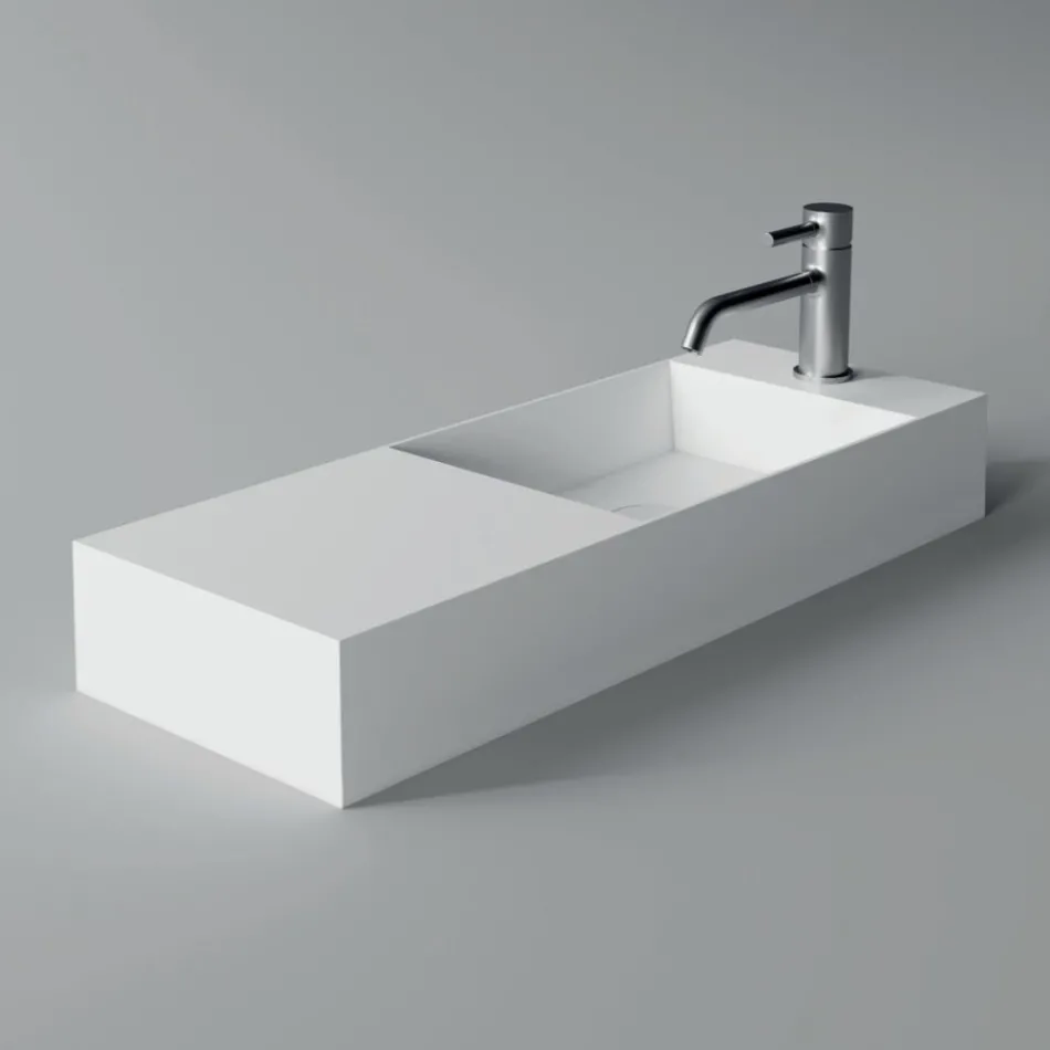 Lavabo in Ceramica Bianca o Colorata Made in Italy dal Design Moderno - Act Viadurini
