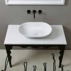 Lavabo in ceramica di design moderno da appoggio made in Italy Viadurini