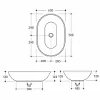 Lavabo in ceramica di design moderno da appoggio made in Italy Viadurini