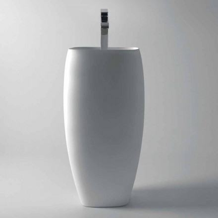 Lavabo in ceramica freestanding design moderno Gaiola, made in Italy Viadurini