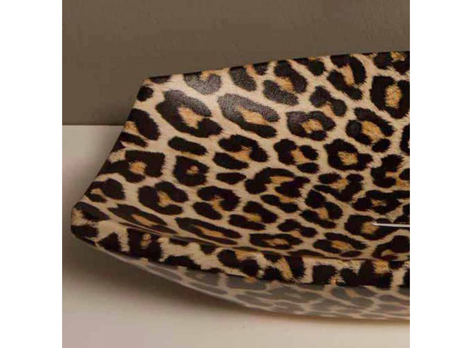 Lavabo in ceramica ghepardo da appoggio di design made in Italy Laura Viadurini