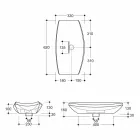 Lavabo in ceramica ghepardo da appoggio di design made in Italy Laura Viadurini