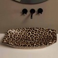 Lavabo in ceramica ghepardo da appoggio di design made in Italy Laura