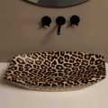 Lavabo in ceramica ghepardo da appoggio di design made in Italy Laura