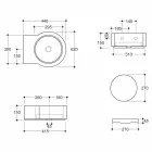 Lavabo in ceramica nero da appoggio/sospensione fatto in Italia Tor Viadurini