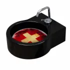 Lavabo in ceramica nero da appoggio/sospensione fatto in Italia Tor Viadurini