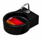 Lavabo in ceramica nero da appoggio/sospensione fatto in Italia Tor Viadurini