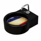 Lavabo in ceramica nero da appoggio/sospensione fatto in Italia Tor Viadurini
