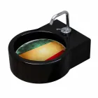 Lavabo in ceramica nero da appoggio/sospensione fatto in Italia Tor Viadurini