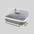 Lavabo in ceramica rettangolare con base metallica sospesa vintage Felipe