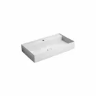 Lavabo in ceramica sospeso design moderno Sun 80x45 cm, made in Italy Viadurini