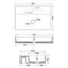 Lavabo in ceramica sospeso design moderno Sun 80x45 cm, made in Italy Viadurini