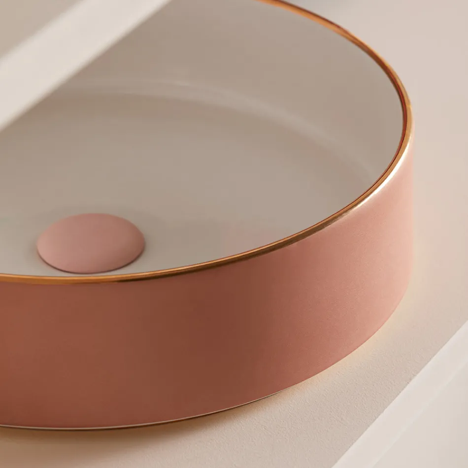 Lavabo in Grès Porcellanato di Diverse Finiture Made in italy - Busta Viadurini