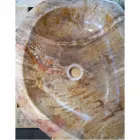 Lavabo in legno Fossile da appoggio Goa pezzo unico Viadurini