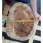 Lavabo in legno Fossile da appoggio Goa pezzo unico Viadurini