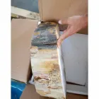 Lavabo in legno Fossile da appoggio Goa pezzo unico Viadurini