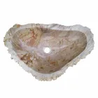 Lavabo in legno Fossile da appoggio Goa pezzo unico Viadurini