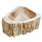 Lavabo in legno Fossile da appoggio Goa pezzo unico Viadurini