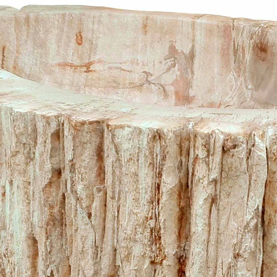 Lavabo in legno Fossile da appoggio Goa pezzo unico Viadurini