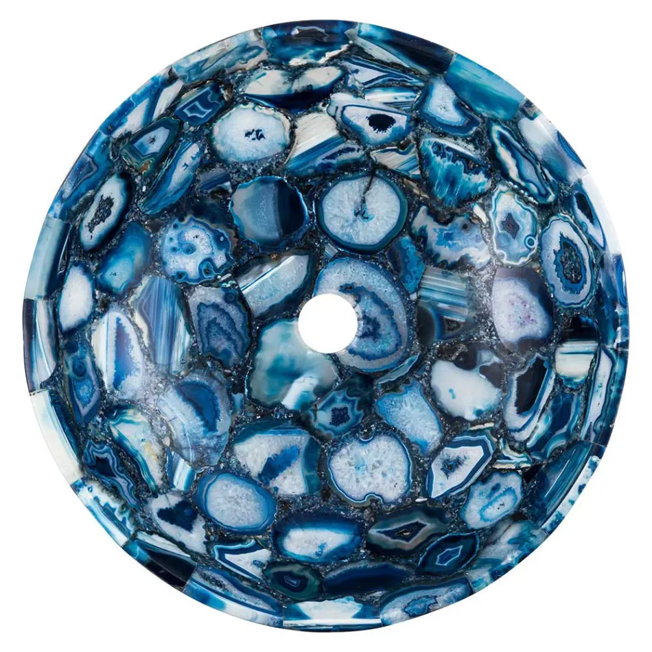 Lavabo in pietra agata da appoggio Sasha, pezzo unico fatto a mano Viadurini