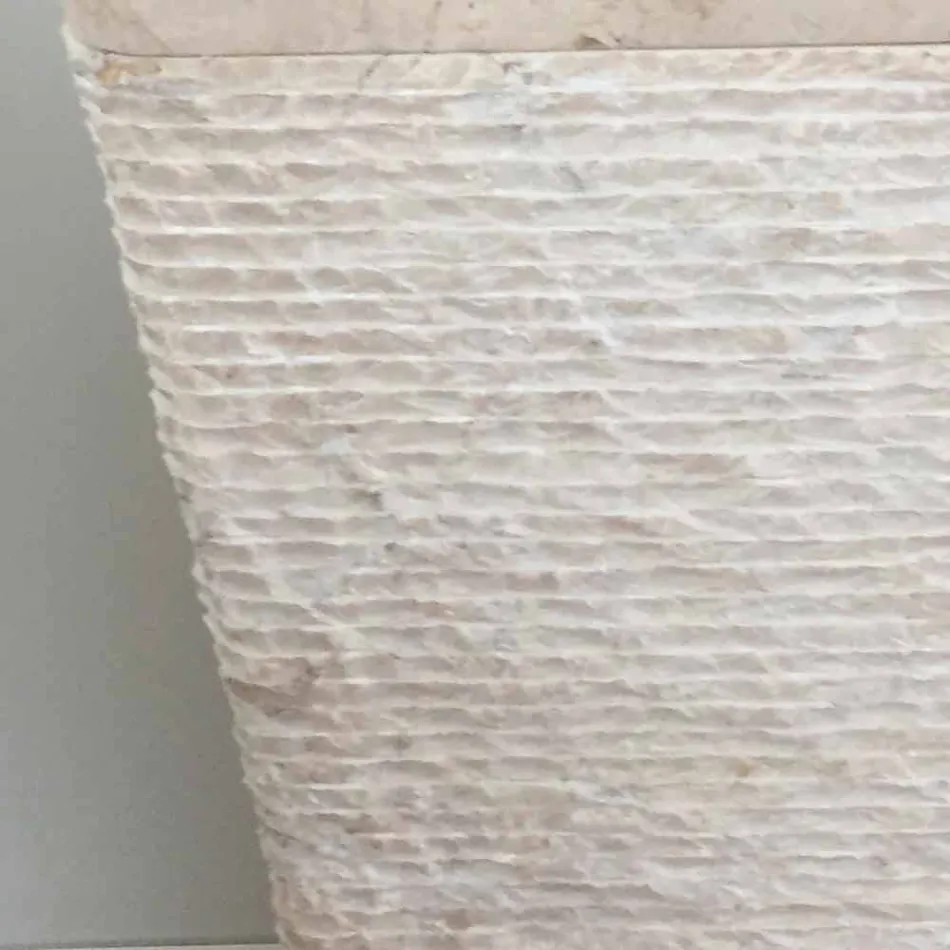 Lavabo in pietra naturale a colonna Robin, bianco pezzo unico Viadurini