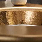 Lavabo Incassato in Fire Clay con Banda in Diverse Finiture Made in italy - Erioli Viadurini