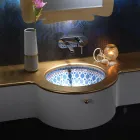 Lavabo Incassato in Fire Clay con Decoro Marrakesh Made in italy - Erioli Viadurini