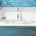 Lavabo incasso in porcellana classico fatto a mano in Italia, Santiago Viadurini