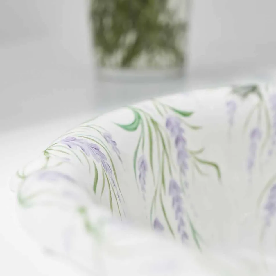 Lavabo incasso in porcellana classico fatto a mano in Italia, Santiago Viadurini