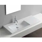 Lavabo Moderno da Appoggio e Incasso Sinistro in Ceramica Maida Viadurini