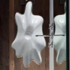 Lavabo moderno da appoggio in ceramica bianco fatto in Italia Rayan Viadurini