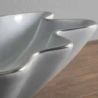 Lavabo moderno da appoggio in ceramica bianco fatto in Italia Rayan Viadurini