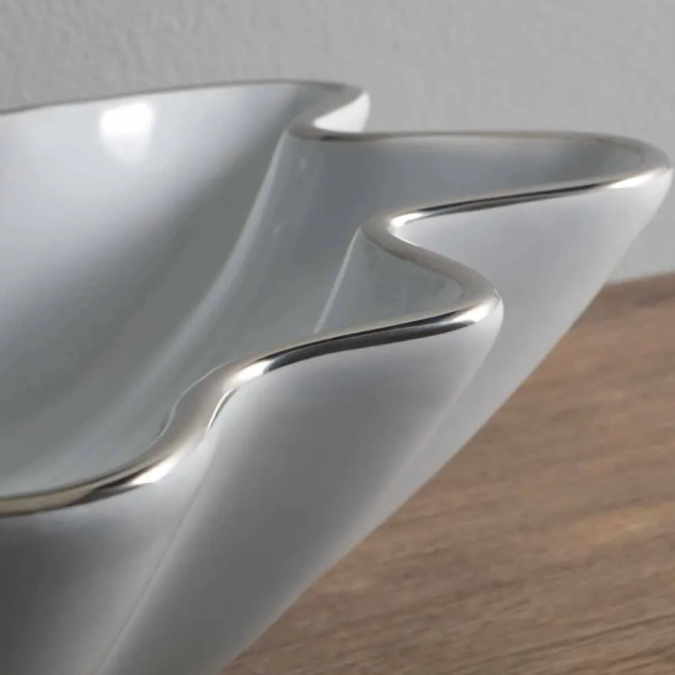 Lavabo moderno da appoggio in ceramica bianco fatto in Italia Rayan Viadurini