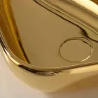 Lavabo moderno da appoggio in ceramica oro fatto in Italia Sofia Viadurini