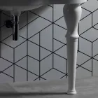 Lavabo Moderno da Parete con o senza Gambe, L90 cm in Ceramica Avise Viadurini