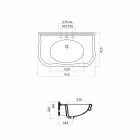 Lavabo Moderno da Parete con o senza Gambe, L90 cm in Ceramica Avise Viadurini
