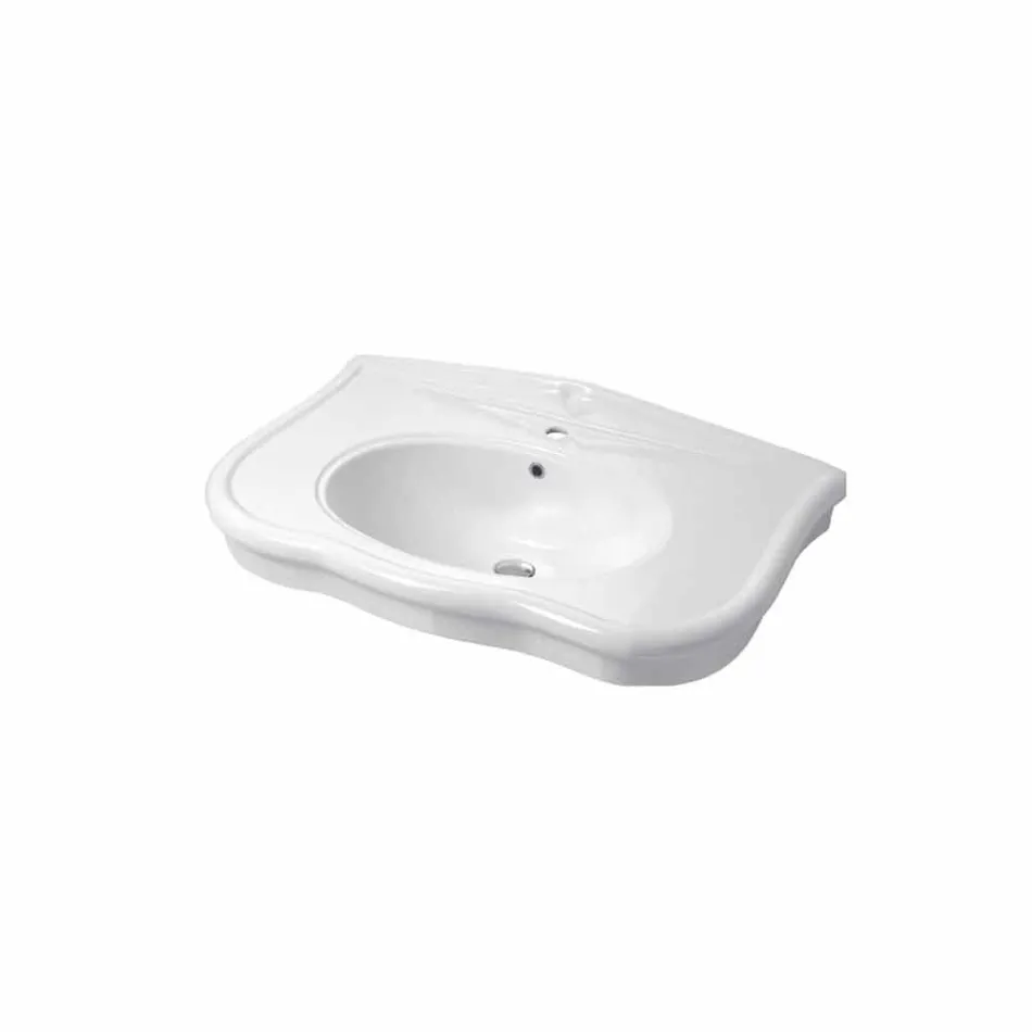 Lavabo Moderno da Parete con o senza Gambe, L90 cm in Ceramica Avise Viadurini