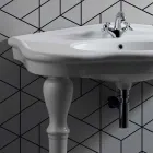 Lavabo Moderno da Parete con o senza Gambe, L90 cm in Ceramica Avise Viadurini